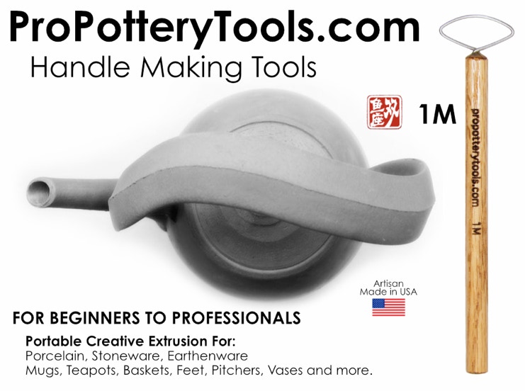 Tea pot made with propotterytools.com #1M handle tool extruder